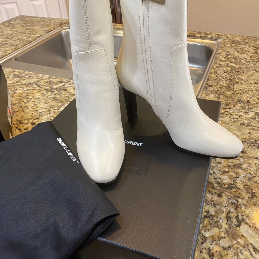 Brand New Cream- Blu Bootie SAINT LAURENT
